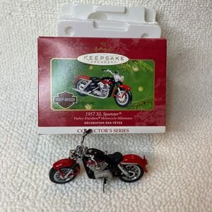 Hallmark Keepsake 1957 XL Sportster Harley Davidson Motorcycle Ornament and box
